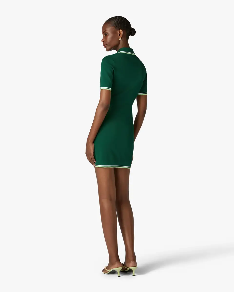 Casablanca Green V-Neck Polo Mini Dress | Thumbnail 3 Casablanca Green V-Neck Polo Mini Dress | Thumbnail 3
