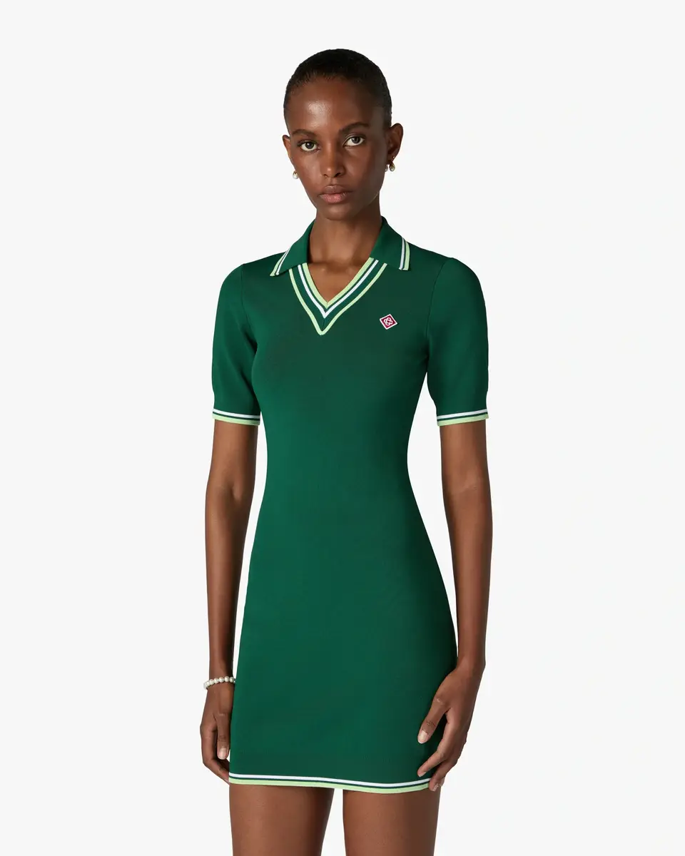 Casablanca Green V-Neck Polo Mini Dress | Thumbnail 4 Casablanca Green V-Neck Polo Mini Dress | Thumbnail 4