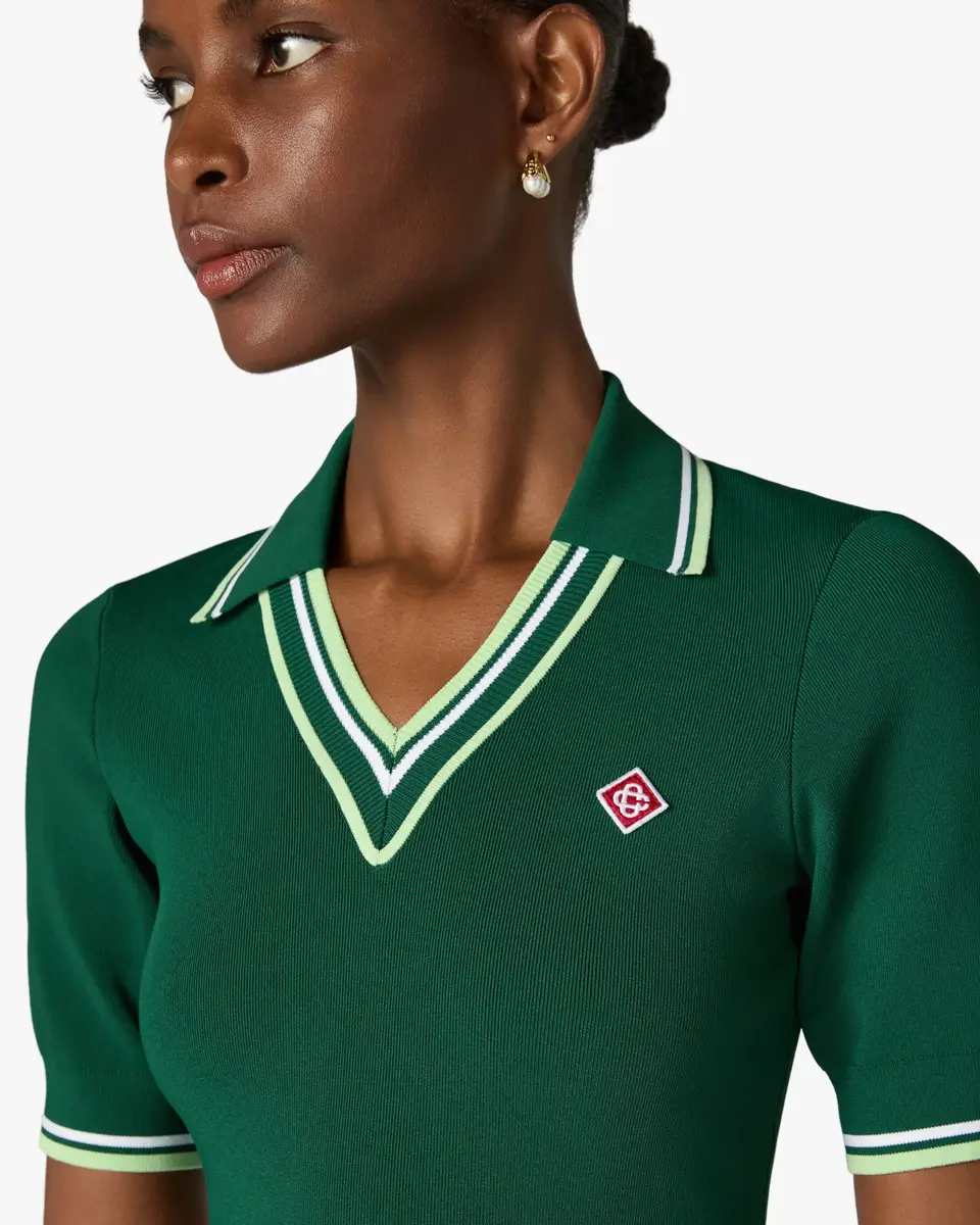 Casablanca Green V-Neck Polo Mini Dress | Thumbnail 5 Casablanca Green V-Neck Polo Mini Dress | Thumbnail 5