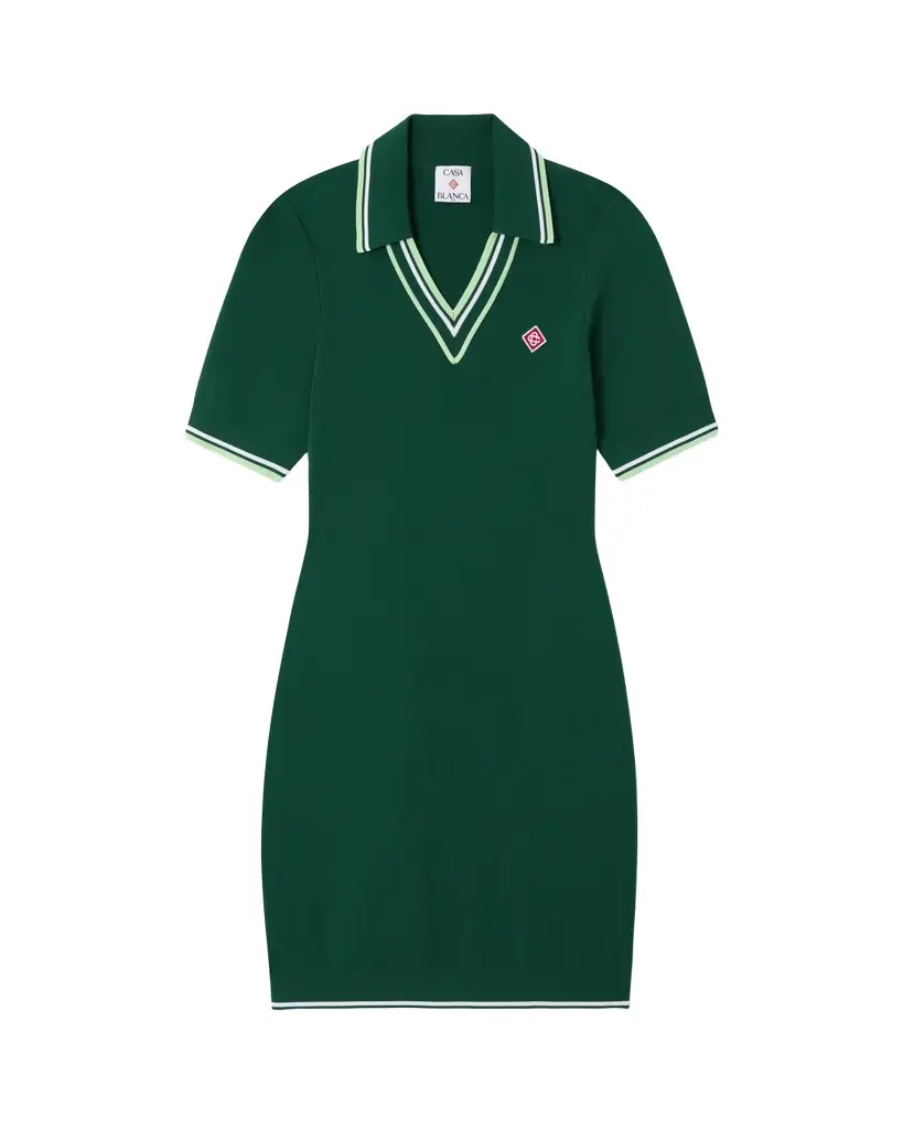 Green V-Neck Polo Mini Dress Green V-Neck Polo Mini Dress