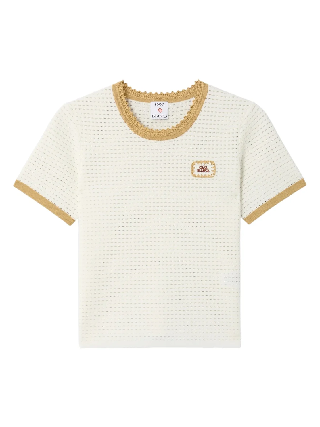 White Lace Tuck Stitch Short Sleeve Top White Lace Tuck Stitch Short Sleeve Top