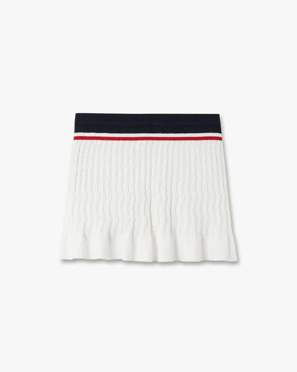 Casablanca Cream & Navy Knit Tennis Mini Skirt | Thumbnail 6