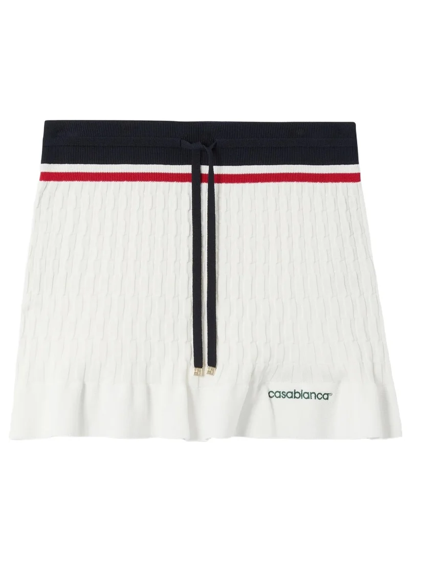 Cream & Navy Knit Tennis Mini Skirt Cream & Navy Knit Tennis Mini Skirt