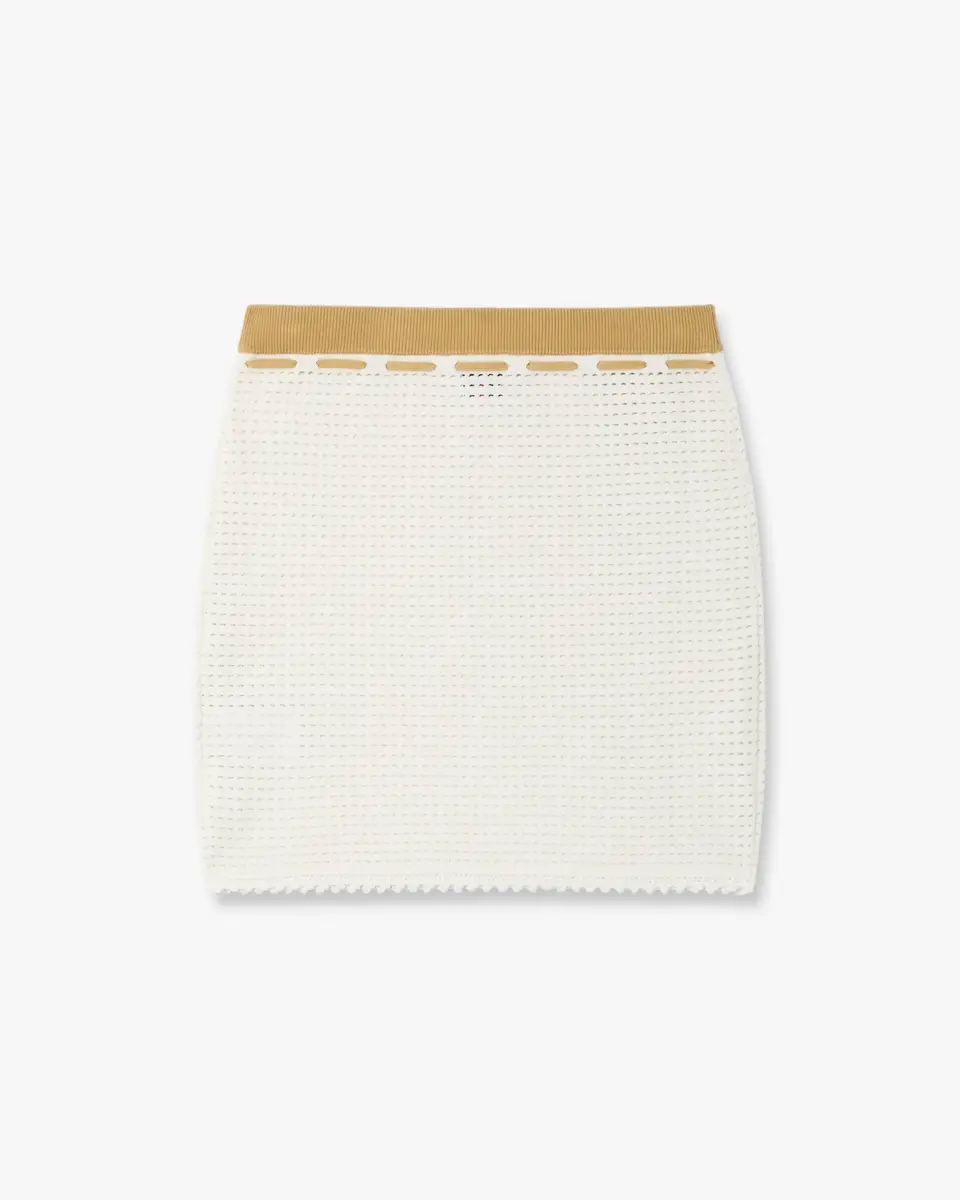 Casablanca White Lace Tuck Stitch Mini Skirt | Thumbnail 5 Casablanca White Lace Tuck Stitch Mini Skirt | Thumbnail 5