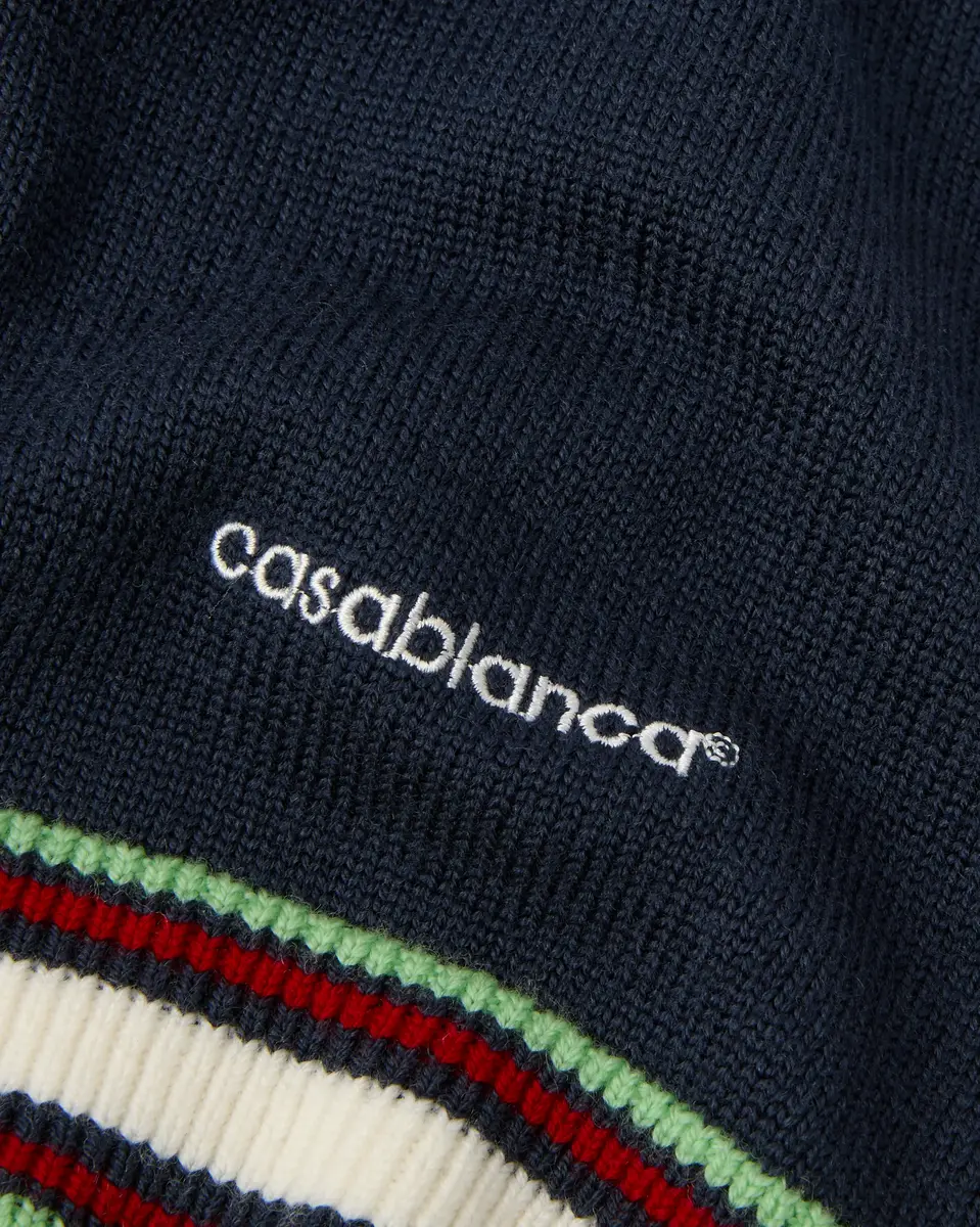 Casablanca Navy Merino Mini Skirt in White | Thumbnail 7 Casablanca Navy Merino Mini Skirt in White | Thumbnail 7