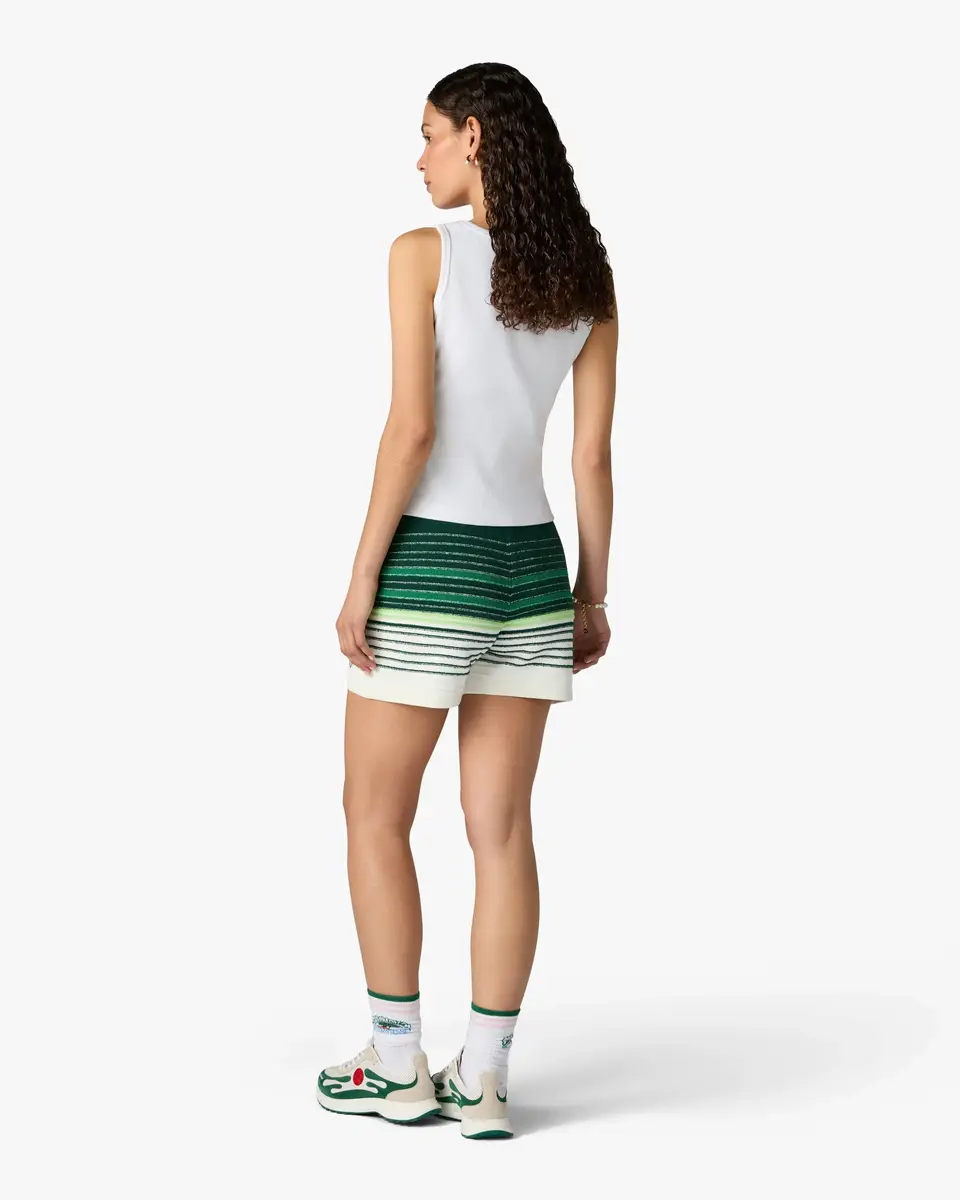 Casablanca White & Green Boucle Stripe Shorts | Thumbnail 3 Casablanca White & Green Boucle Stripe Shorts | Thumbnail 3