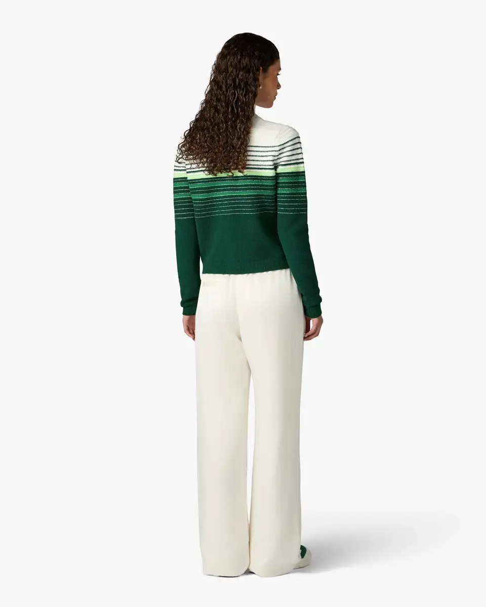 Casablanca White & Green Boucle Stripe Zip-Up Track Jacket | Thumbnail 3 Casablanca White & Green Boucle Stripe Zip-Up Track Jacket | Thumbnail 3