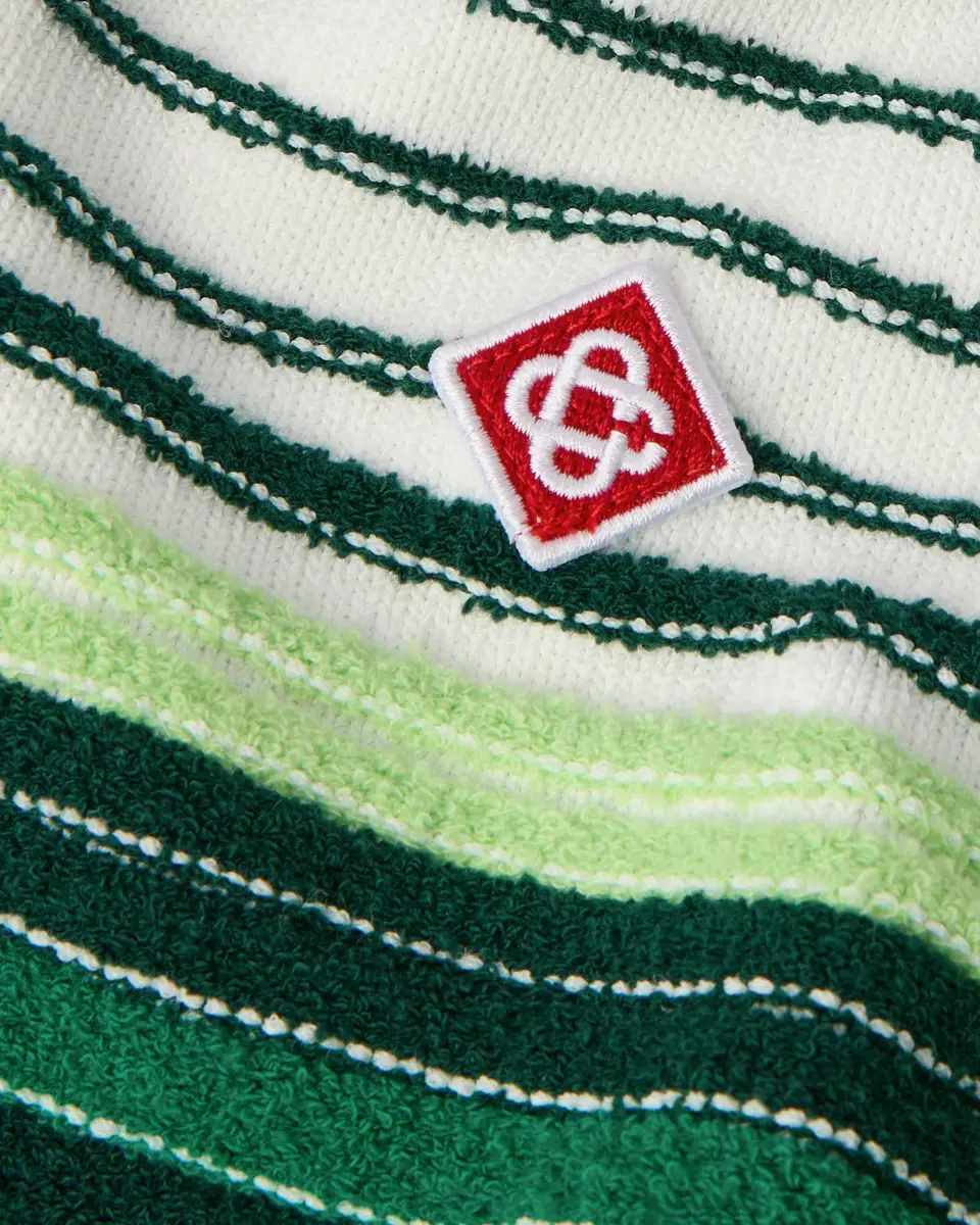 Casablanca White & Green Boucle Stripe Zip-Up Track Jacket | Thumbnail 6 Casablanca White & Green Boucle Stripe Zip-Up Track Jacket | Thumbnail 6