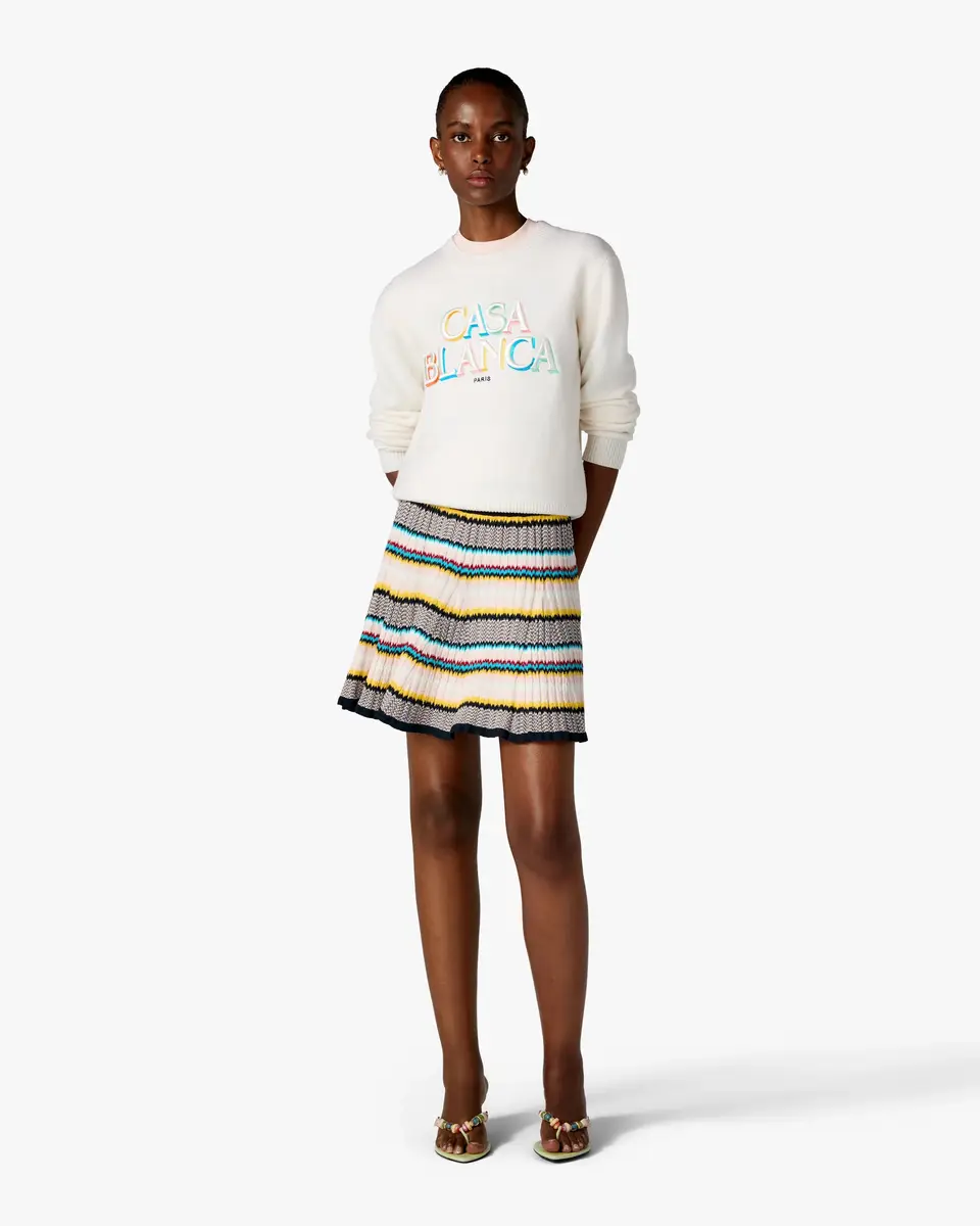 Casablanca Cream Stacked Logo Jumper | Thumbnail 2