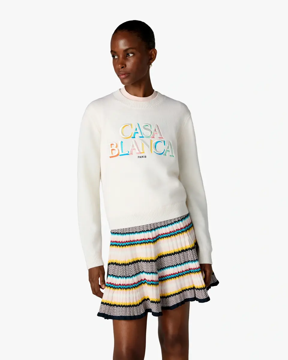 Casablanca Cream Stacked Logo Jumper | Thumbnail 4
