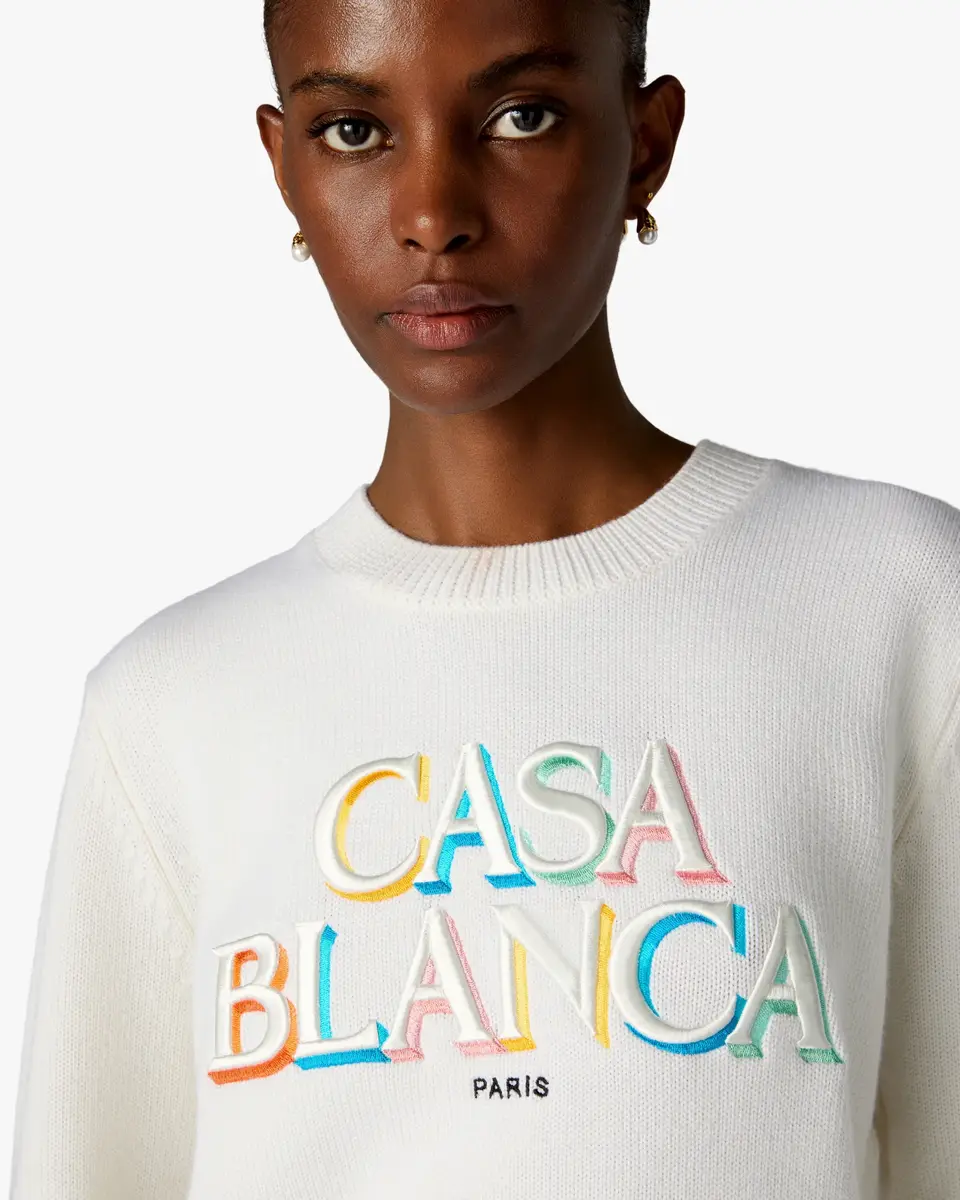 Casablanca Cream Stacked Logo Jumper | Thumbnail 5