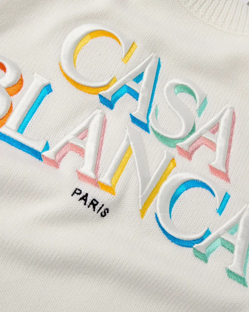 Casablanca Cream Stacked Logo Jumper | Thumbnail 7