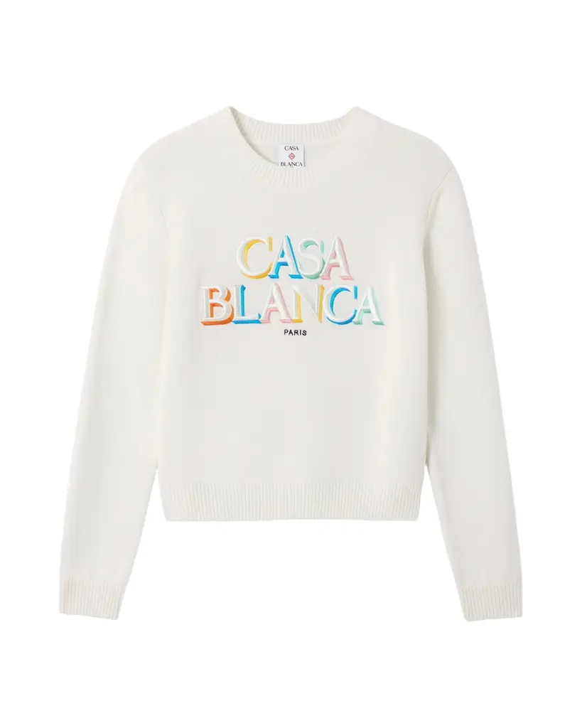 Casablanca Cream Stacked Logo Jumper