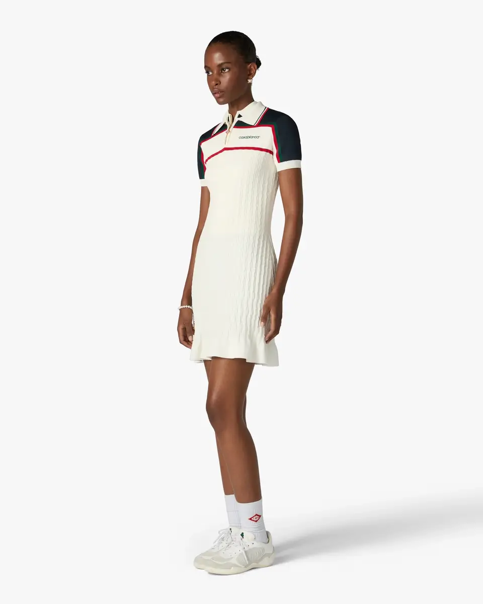 Casablanca Cream & Navy Knit Tennis Polo Mini Dress | Thumbnail 2 Casablanca Cream & Navy Knit Tennis Polo Mini Dress | Thumbnail 2
