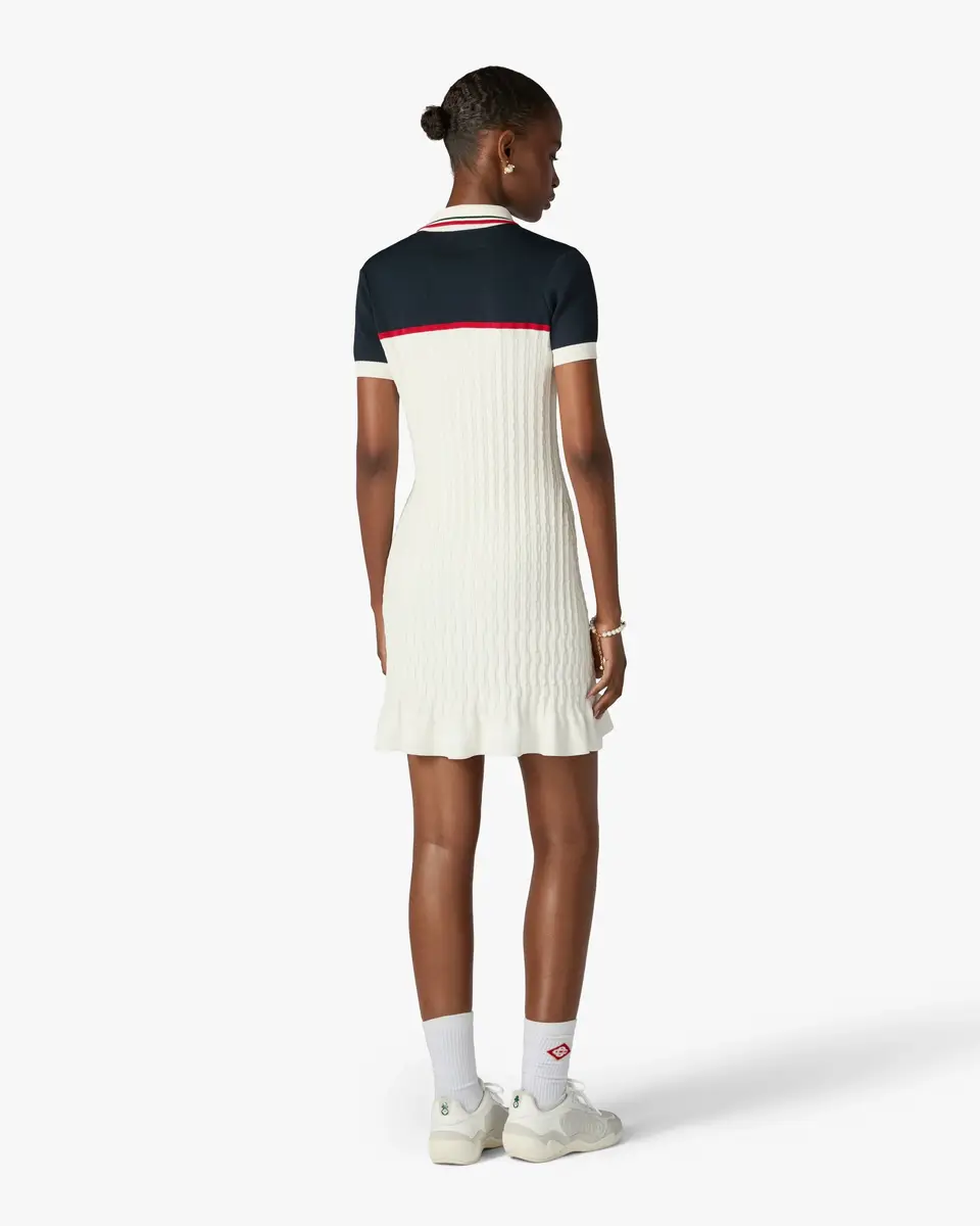 Casablanca Cream & Navy Knit Tennis Polo Mini Dress | Thumbnail 3 Casablanca Cream & Navy Knit Tennis Polo Mini Dress | Thumbnail 3