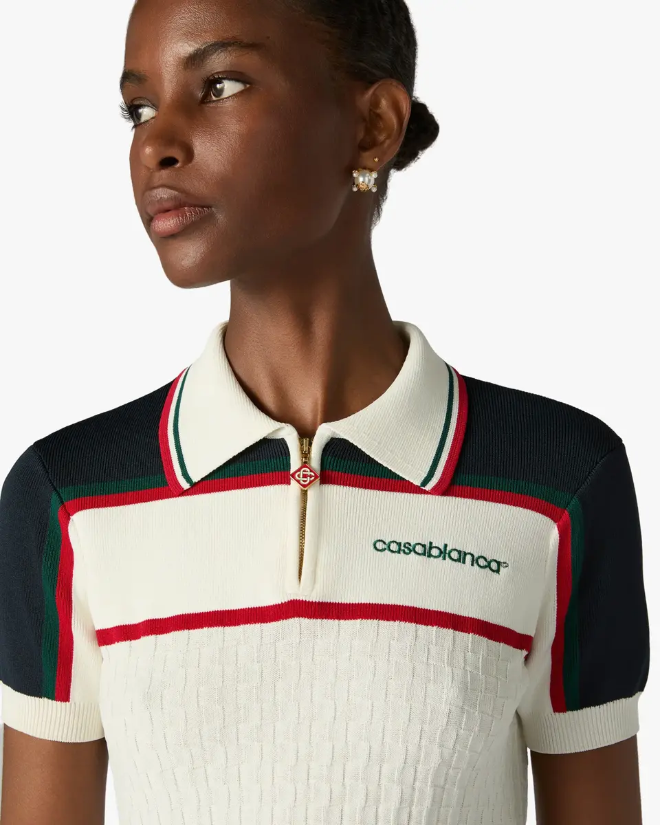 Casablanca Cream & Navy Knit Tennis Polo Mini Dress | Thumbnail 5 Casablanca Cream & Navy Knit Tennis Polo Mini Dress | Thumbnail 5