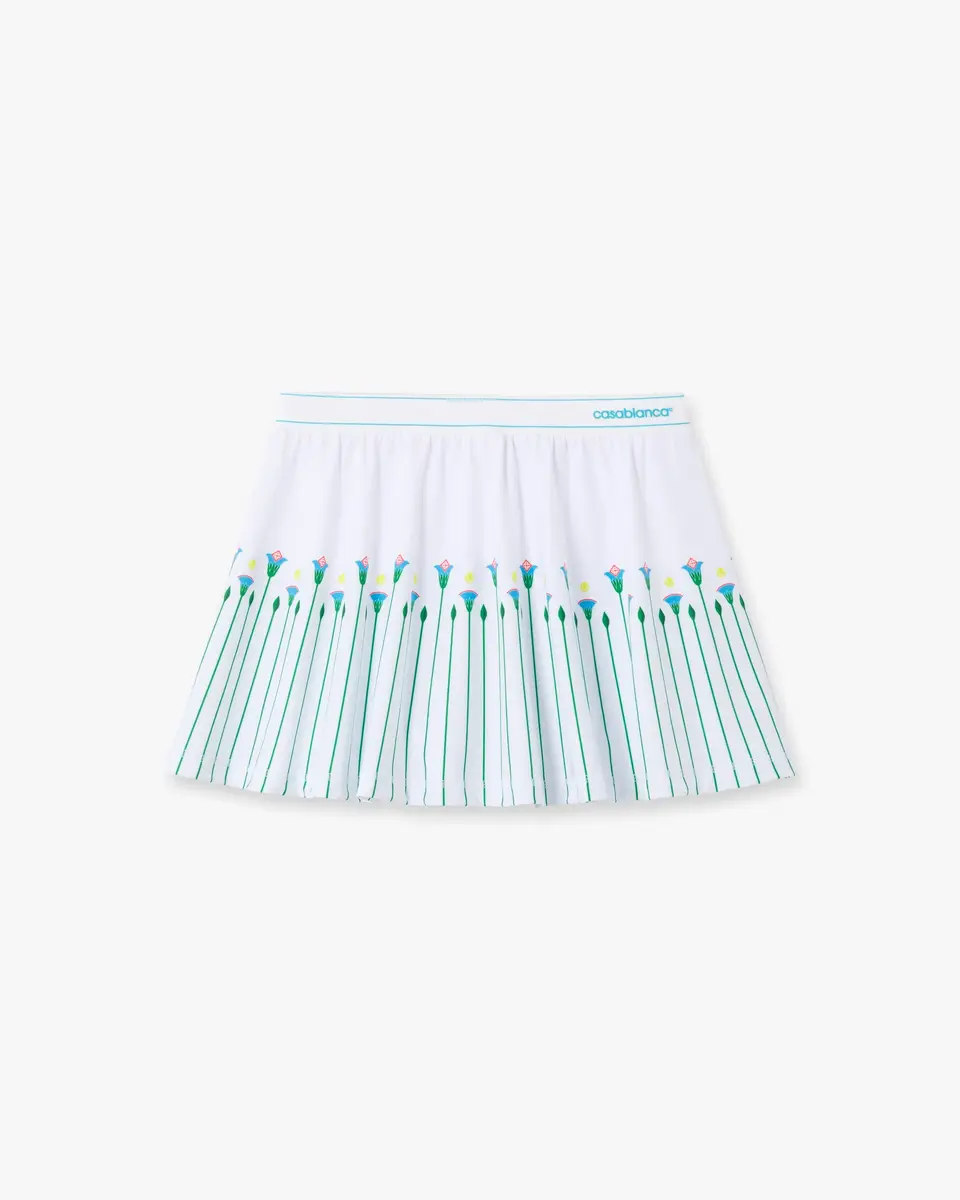 Casablanca White Floral Stripe Sporty Tennis Mini Skirt | Thumbnail 6 Casablanca White Floral Stripe Sporty Tennis Mini Skirt | Thumbnail 6