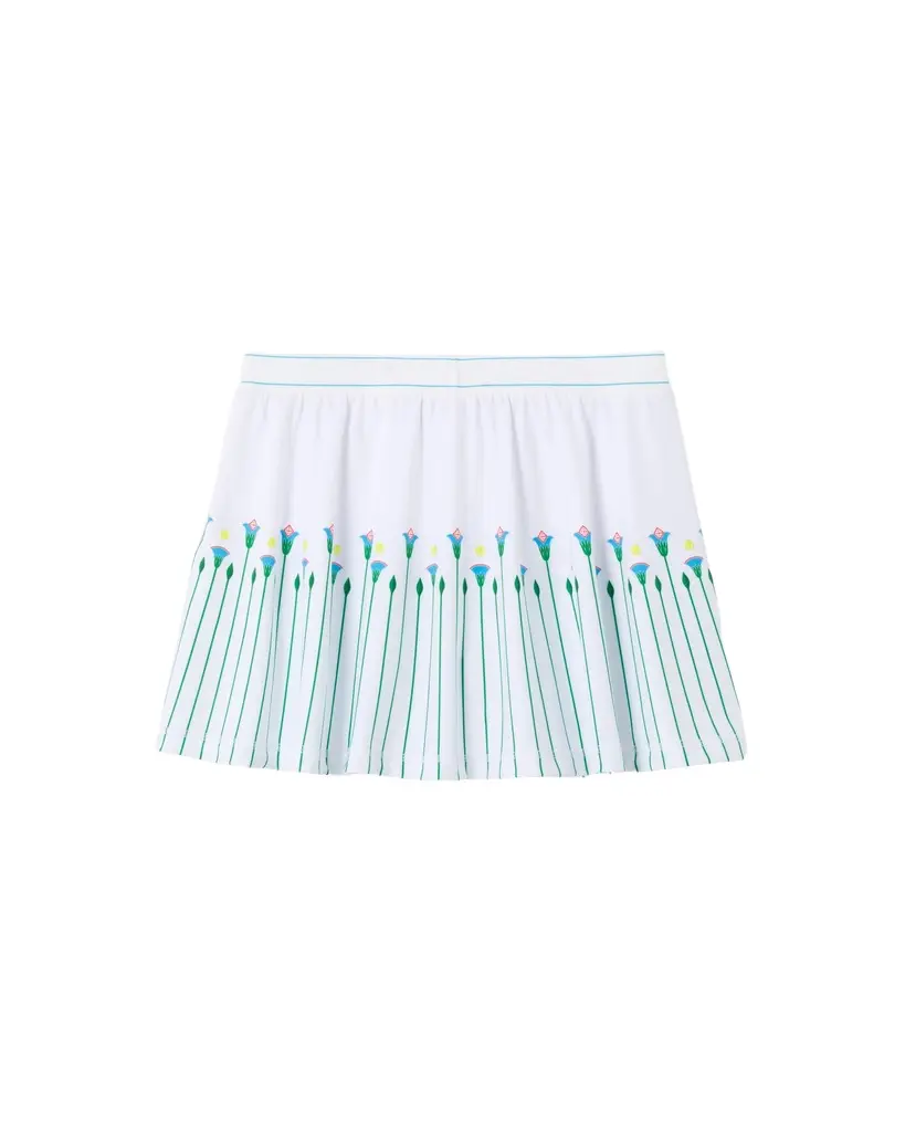 Casablanca White Floral Stripe Sporty Tennis Mini Skirt