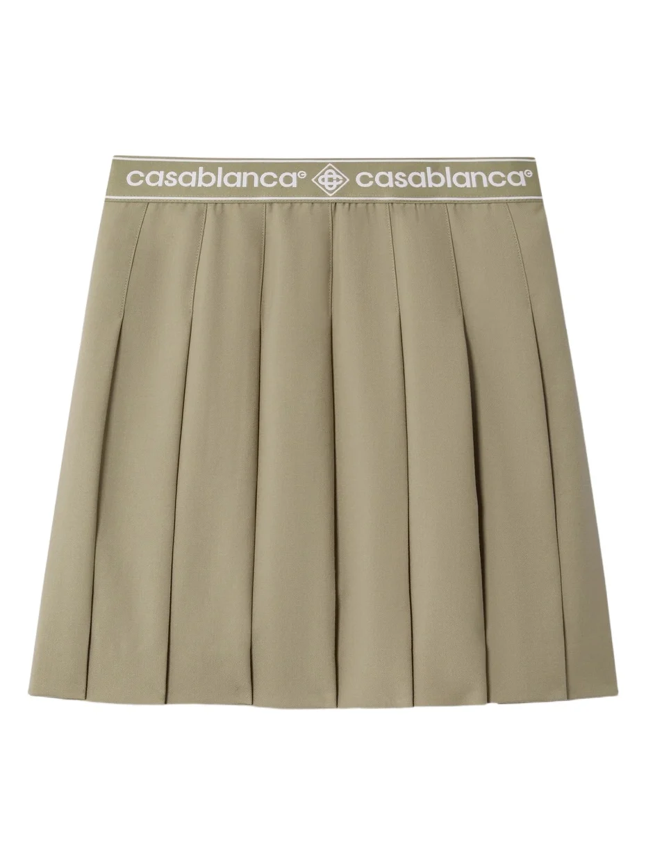Casablanca Light Brown Pleated Mini Skirt