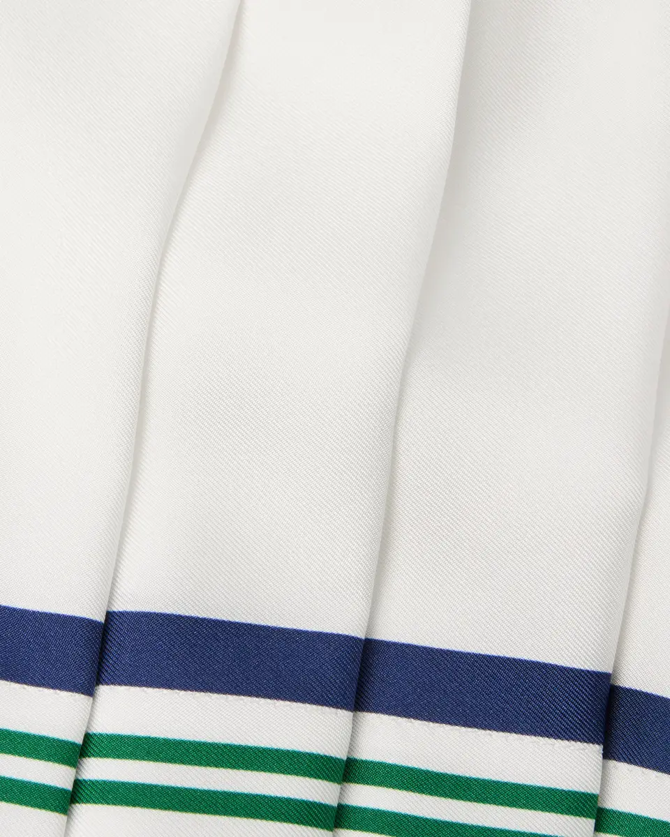 Casablanca White Hotel Emblem Pleated Mini Silk Skirt in Green | Thumbnail 7 Casablanca White Hotel Emblem Pleated Mini Silk Skirt in Green | Thumbnail 7