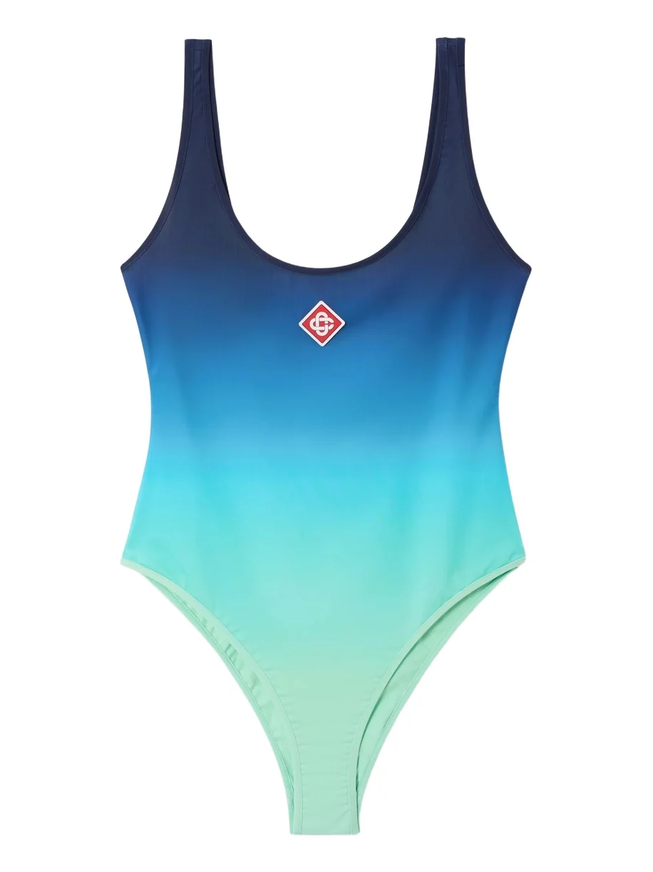 Casablanca Blue & Green Gradient Printed Swimsuit