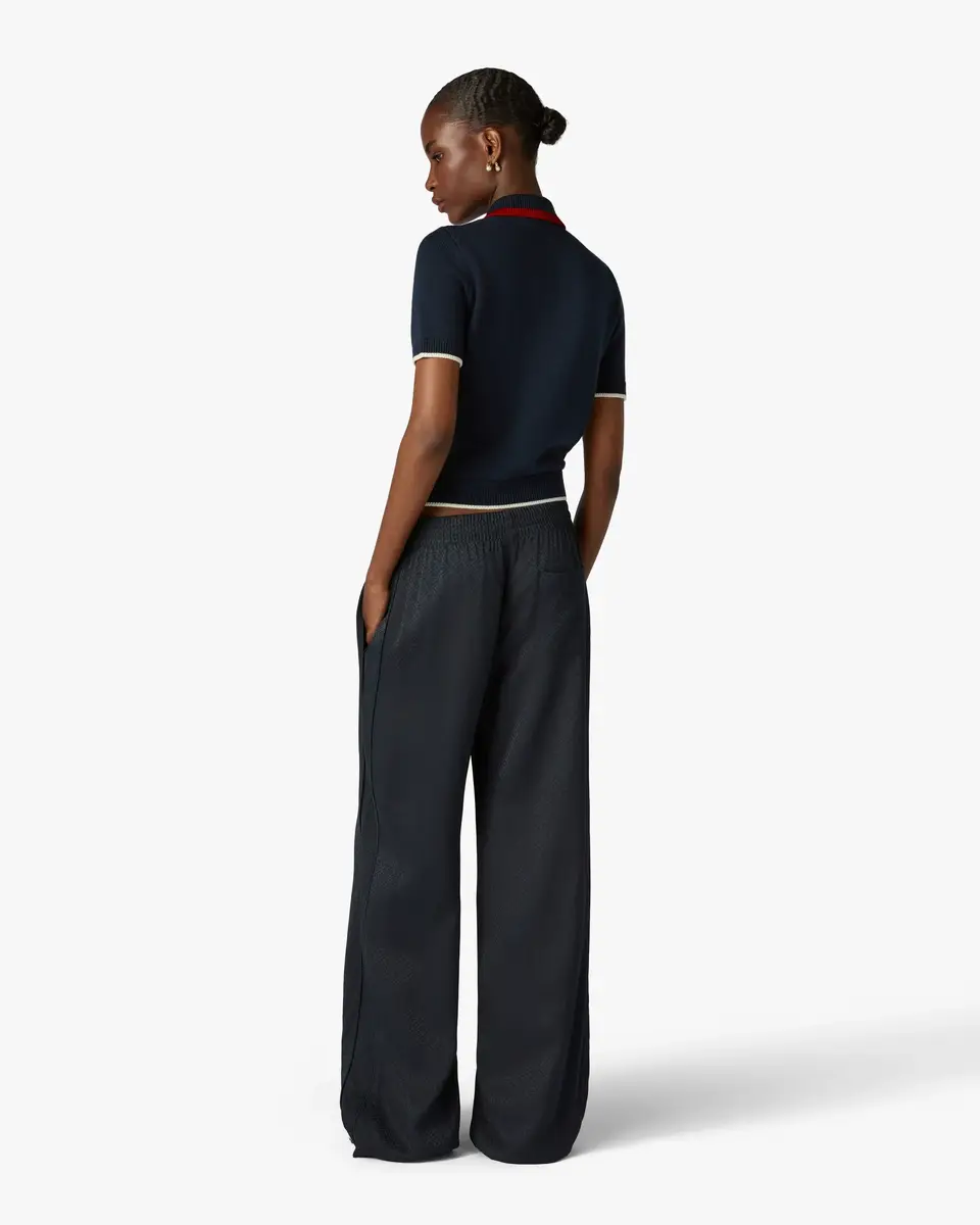 Casablanca Navy Merino Short Sleeve Polo Shirt | Thumbnail 3 Casablanca Navy Merino Short Sleeve Polo Shirt | Thumbnail 3