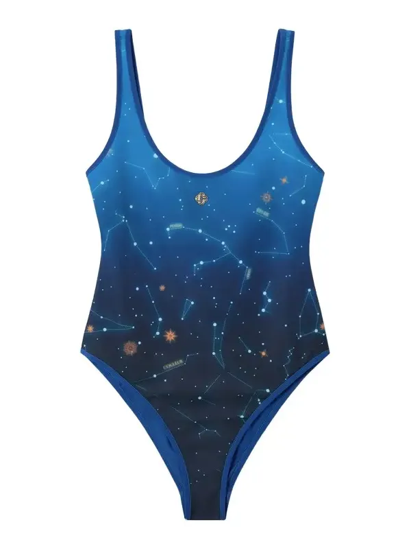 Blue Astrology Printed Swimsuit Blue Astrology Printed Swimsuit