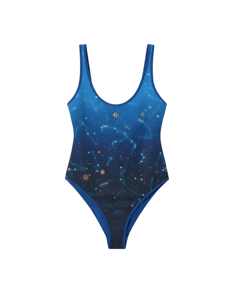 Blue Astrology Printed Swimsuit Blue Astrology Printed Swimsuit