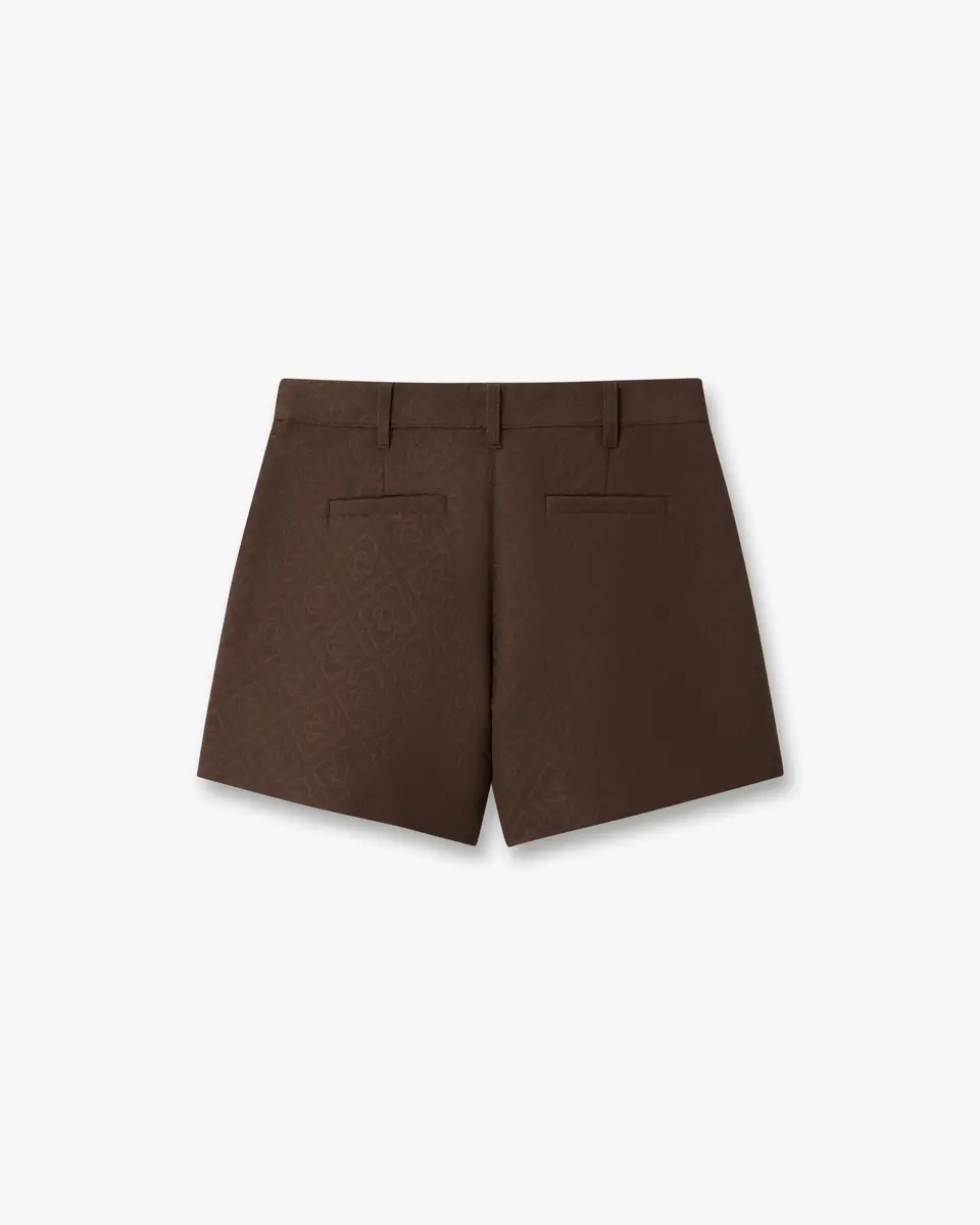 Casablanca Dark Brown Cotton Monogram Shorts | Thumbnail 6