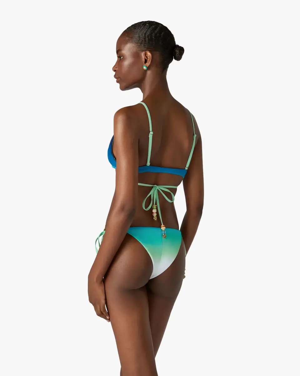 Casablanca Blue & Green Gradient String Beaded Bikini Bottom | Thumbnail 3