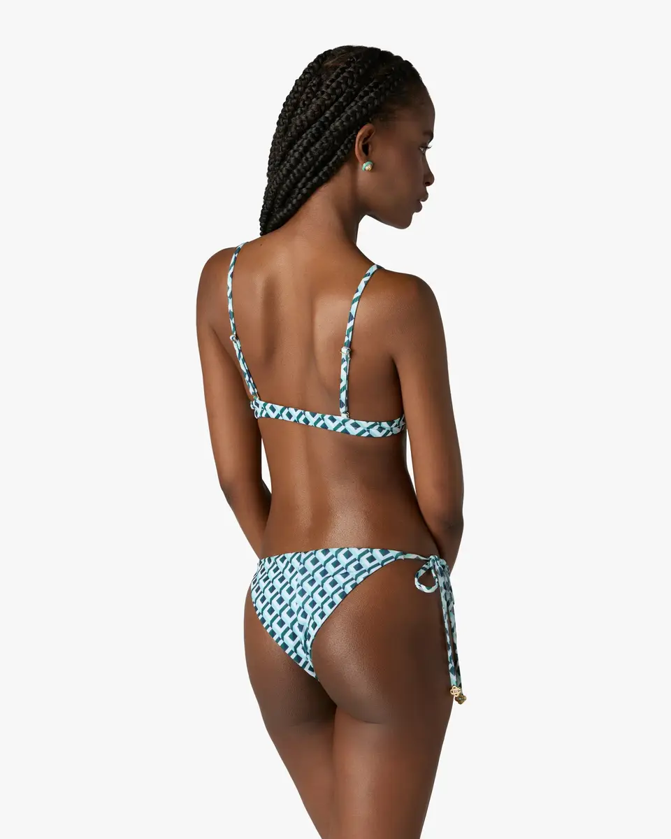 Casablanca Green Cubist CC Monogram String Beaded Bikini Bottom | Thumbnail 3 Casablanca Green Cubist CC Monogram String Beaded Bikini Bottom | Thumbnail 3