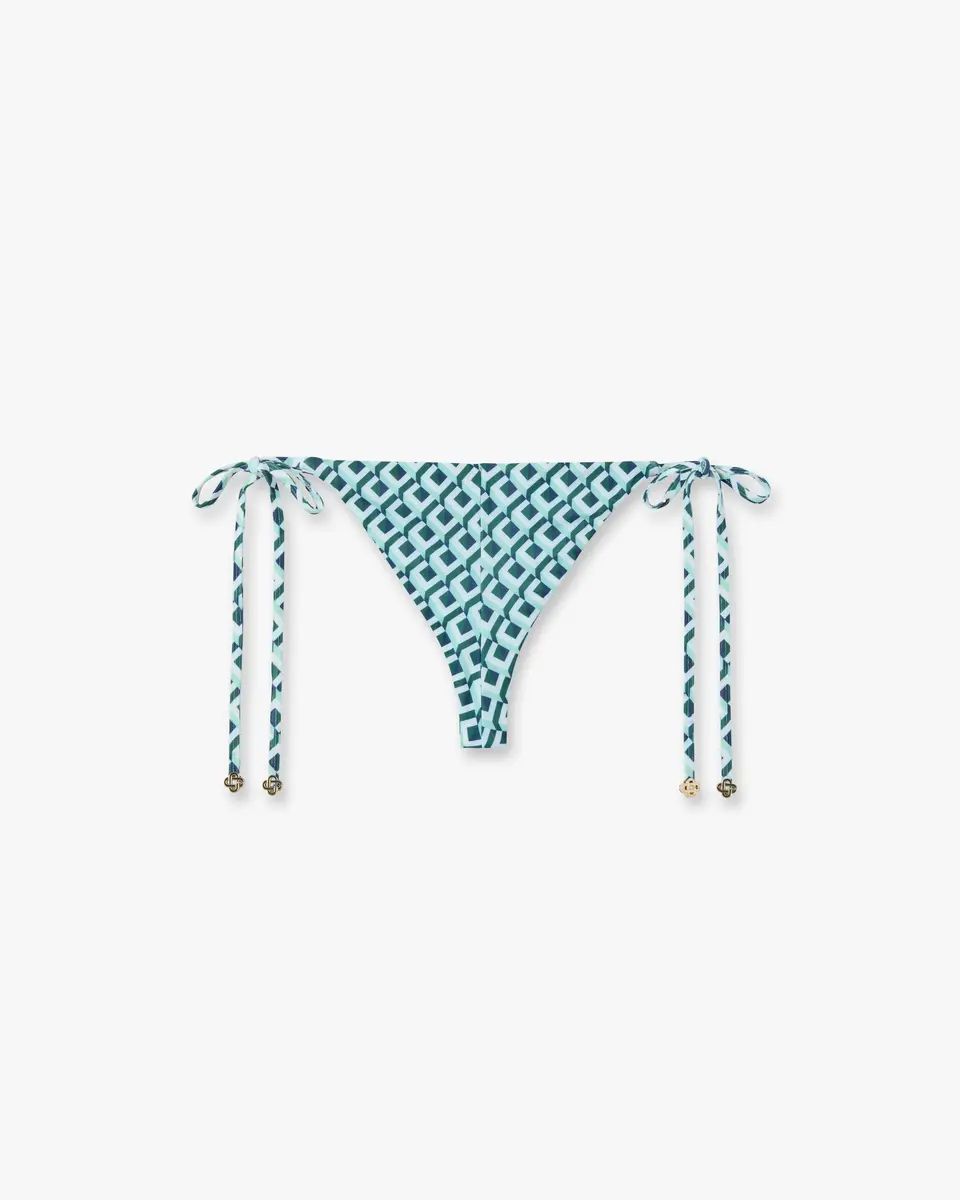 Casablanca Green Cubist CC Monogram String Beaded Bikini Bottom | Thumbnail 6 Casablanca Green Cubist CC Monogram String Beaded Bikini Bottom | Thumbnail 6