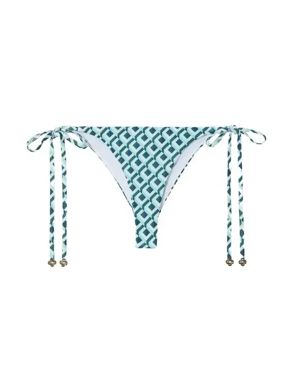 Green Cubist CC Monogram String Beaded Bikini Bottom Green Cubist CC Monogram String Beaded Bikini Bottom