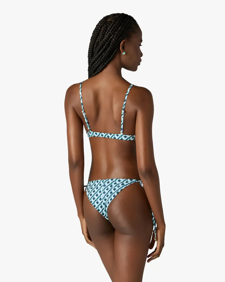 Casablanca Green Cubist CC Monogram String Bikini Top | Thumbnail 3 Casablanca Green Cubist CC Monogram String Bikini Top | Thumbnail 3