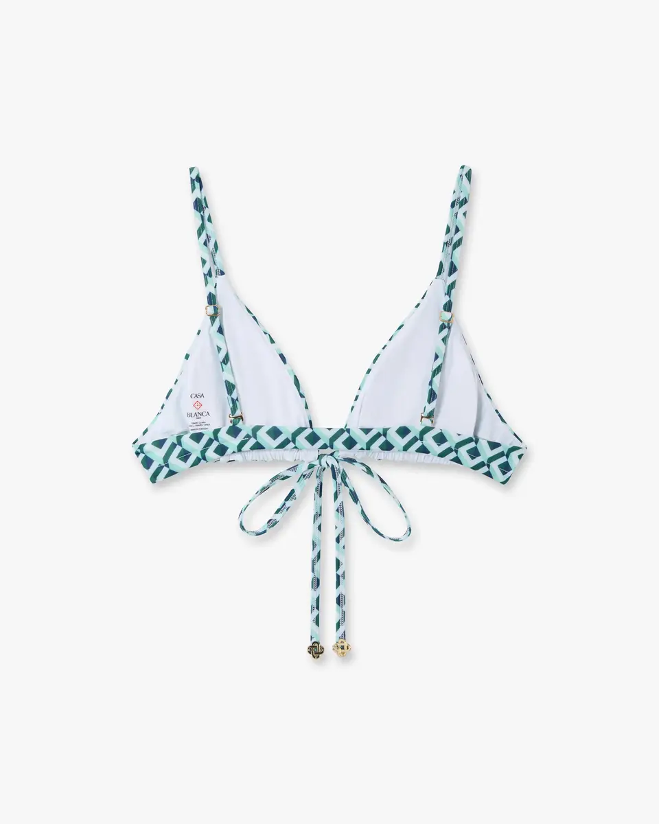 Casablanca Green Cubist CC Monogram String Bikini Top | Thumbnail 6 Casablanca Green Cubist CC Monogram String Bikini Top | Thumbnail 6
