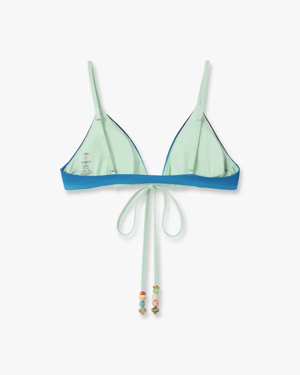 Casablanca Blue & Green Gradient String Beaded Bikini Top | Thumbnail 6