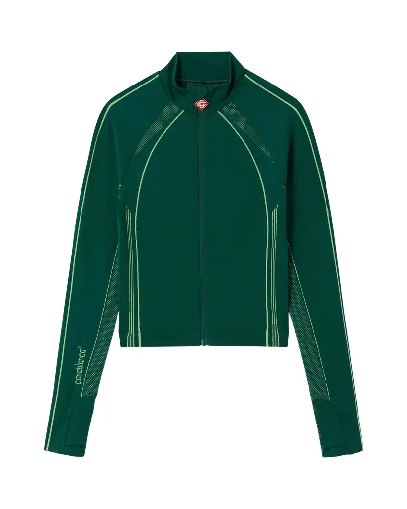 Green Seamless Zip-Up Jacket