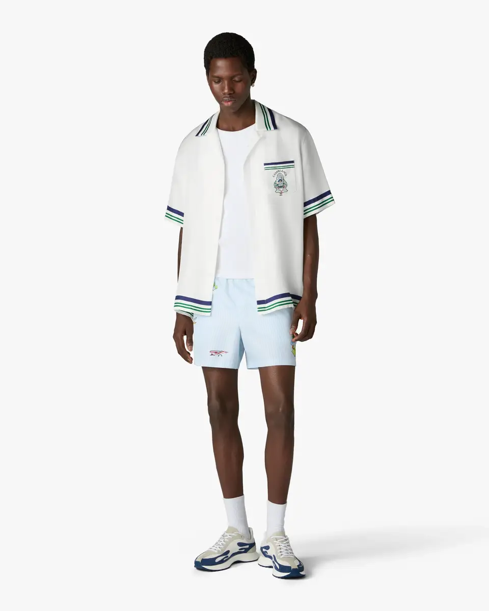Casablanca Blue Striped Phantasmagoria Swim Shorts in Light Blue | Thumbnail 2