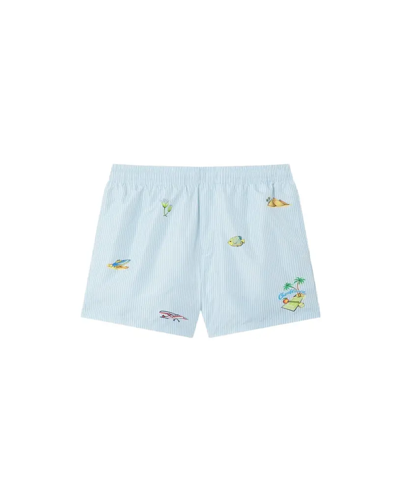 Blue Striped Phantasmagoria Swim Shorts in Light Blue Blue Striped Phantasmagoria Swim Shorts in Light Blue