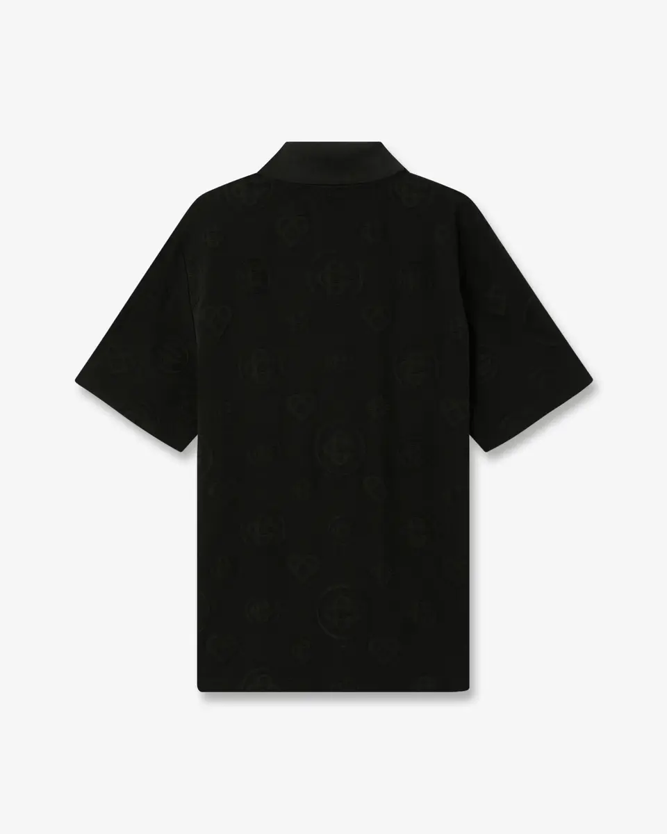 Casablanca Black Applique Monogram Short Sleeve Polo Shirt | Thumbnail 7 Casablanca Black Applique Monogram Short Sleeve Polo Shirt | Thumbnail 7