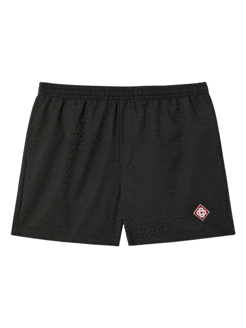 Casablanca Monogram Jacquard Swim Shorts in Black
