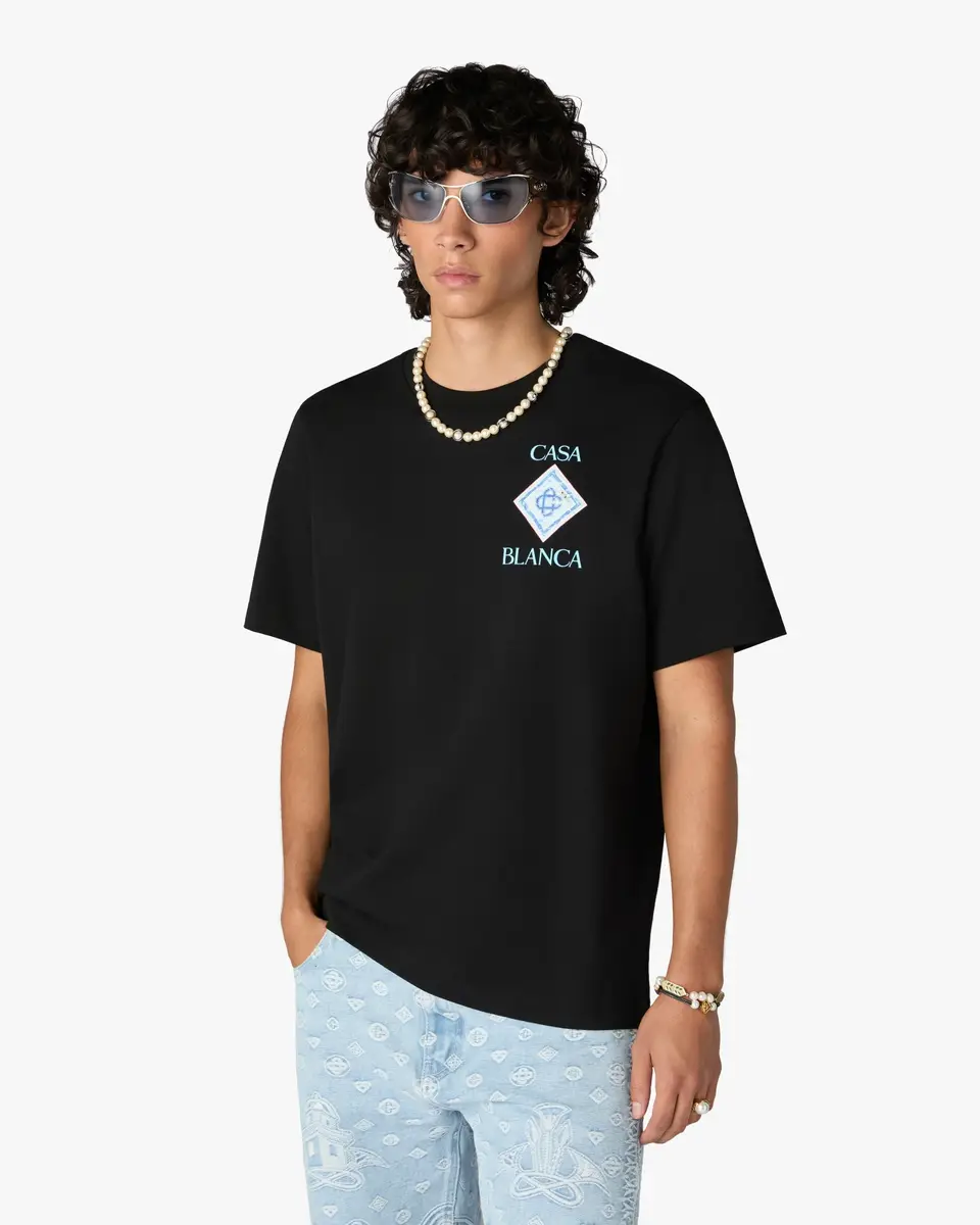 Casablanca Black Pool Short Sleeve T-Shirt | Thumbnail 4 Casablanca Black Pool Short Sleeve T-Shirt | Thumbnail 4