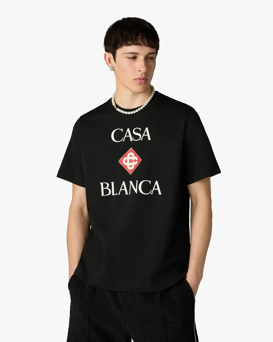 Casablanca Black Diamond Logo Short Sleeve T-Shirt | Thumbnail 4
