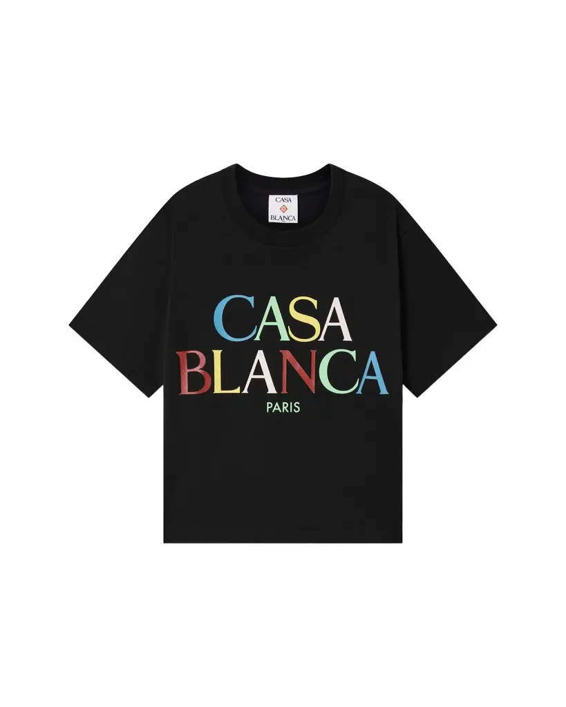 Casablanca Black Logo Cropped Baby Short Sleeved T-Shirt