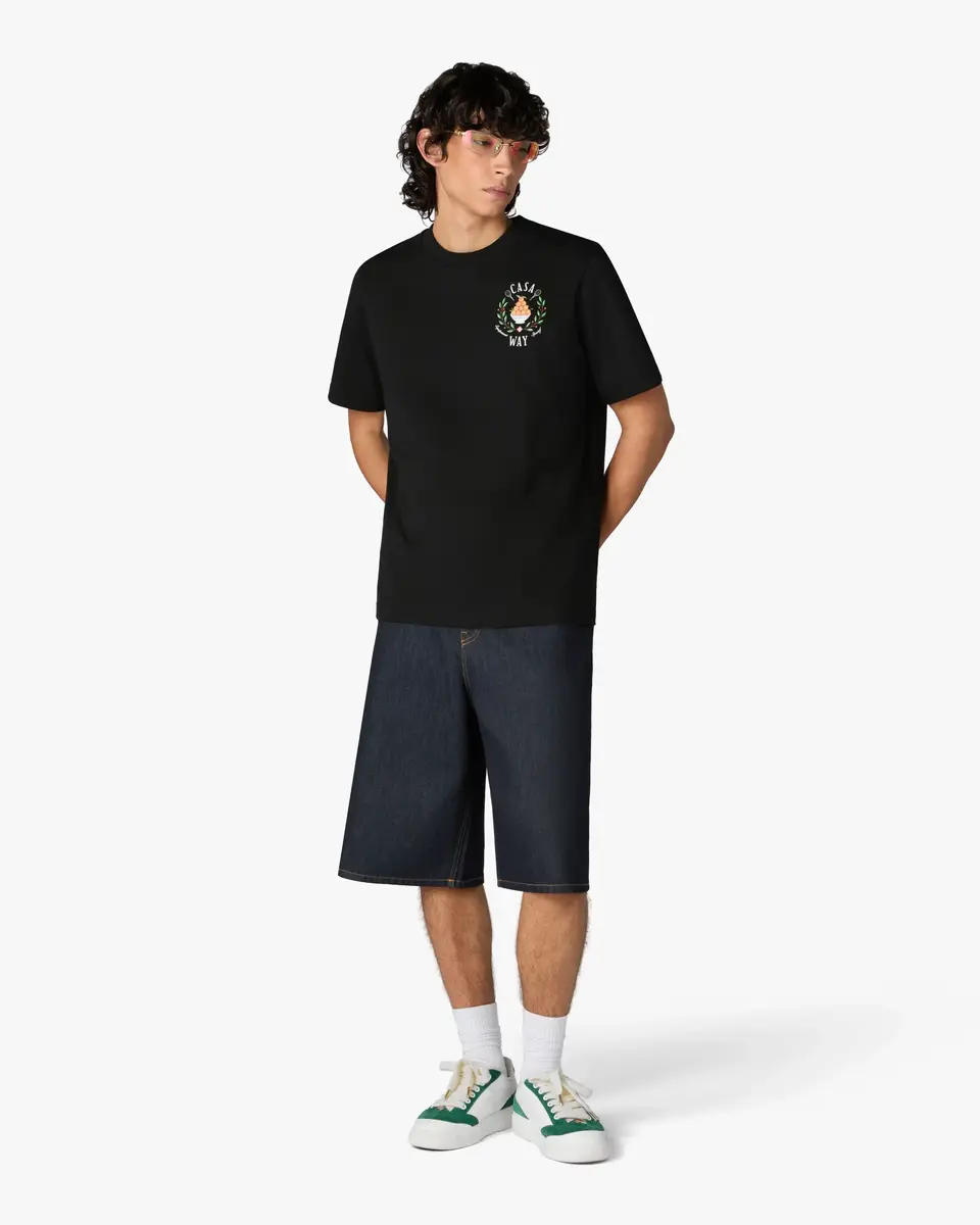 Casablanca Black Casaway Short Sleeve T-Shirt in Orange | Thumbnail 2
