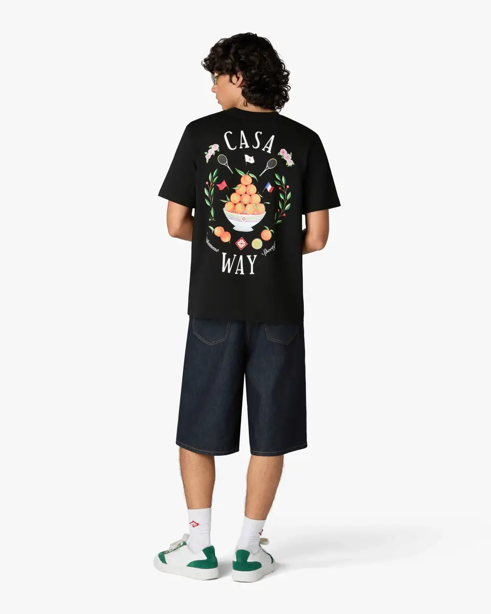 Casablanca Black Casaway Short Sleeve T-Shirt in Orange | Thumbnail 3