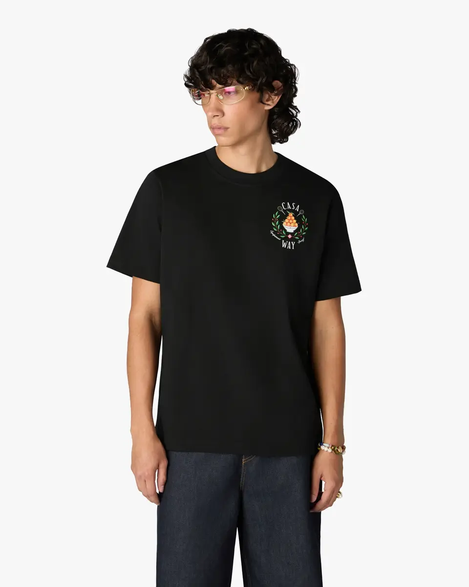 Casablanca Black Casaway Short Sleeve T-Shirt in Orange | Thumbnail 4