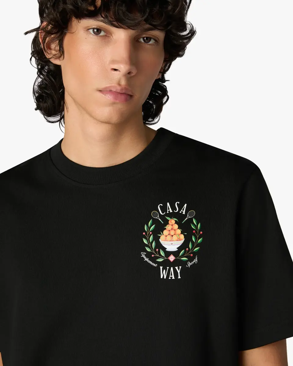 Casablanca Black Casaway Short Sleeve T-Shirt in Orange | Thumbnail 5