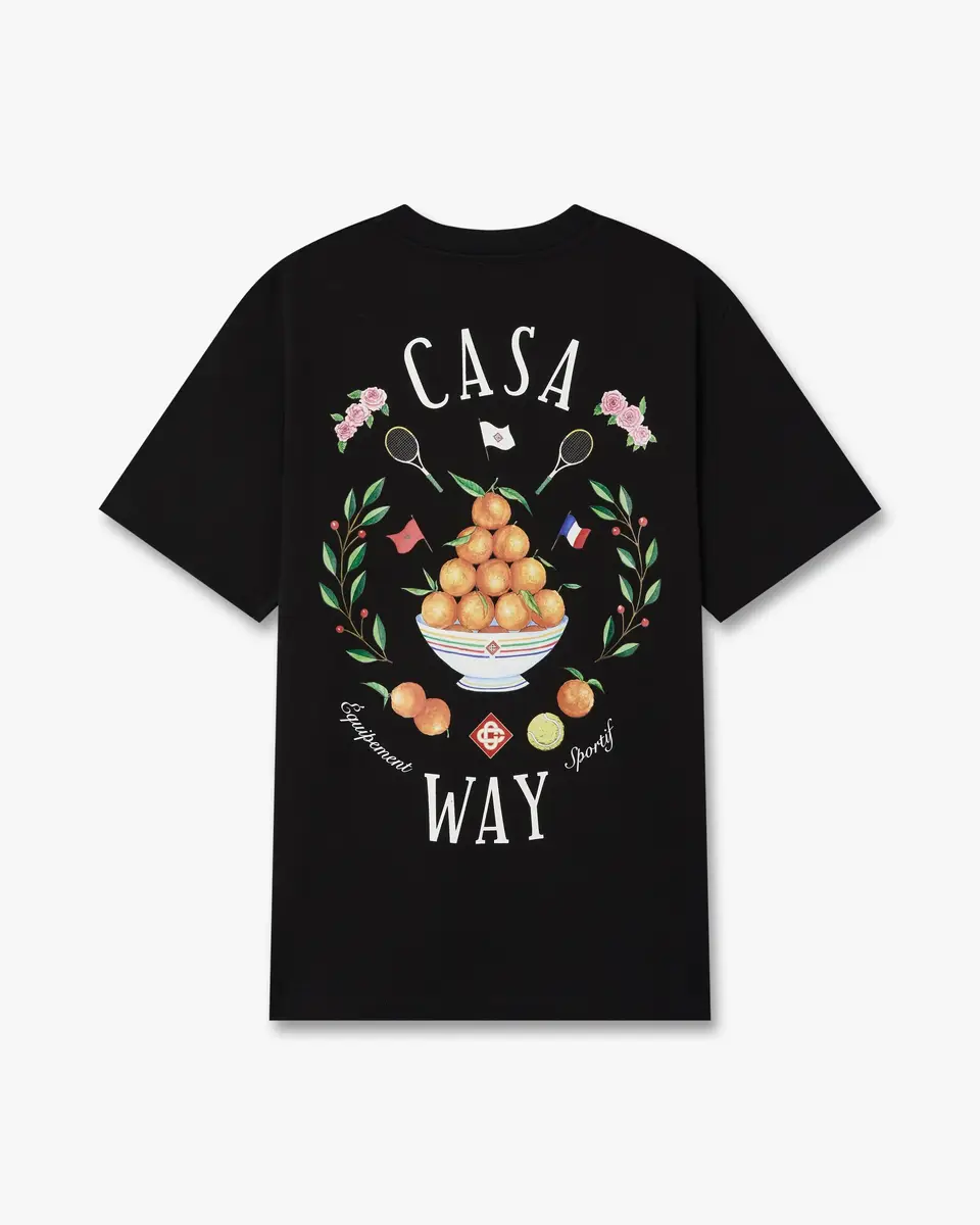 Casablanca Black Casaway Short Sleeve T-Shirt in Orange | Thumbnail 6