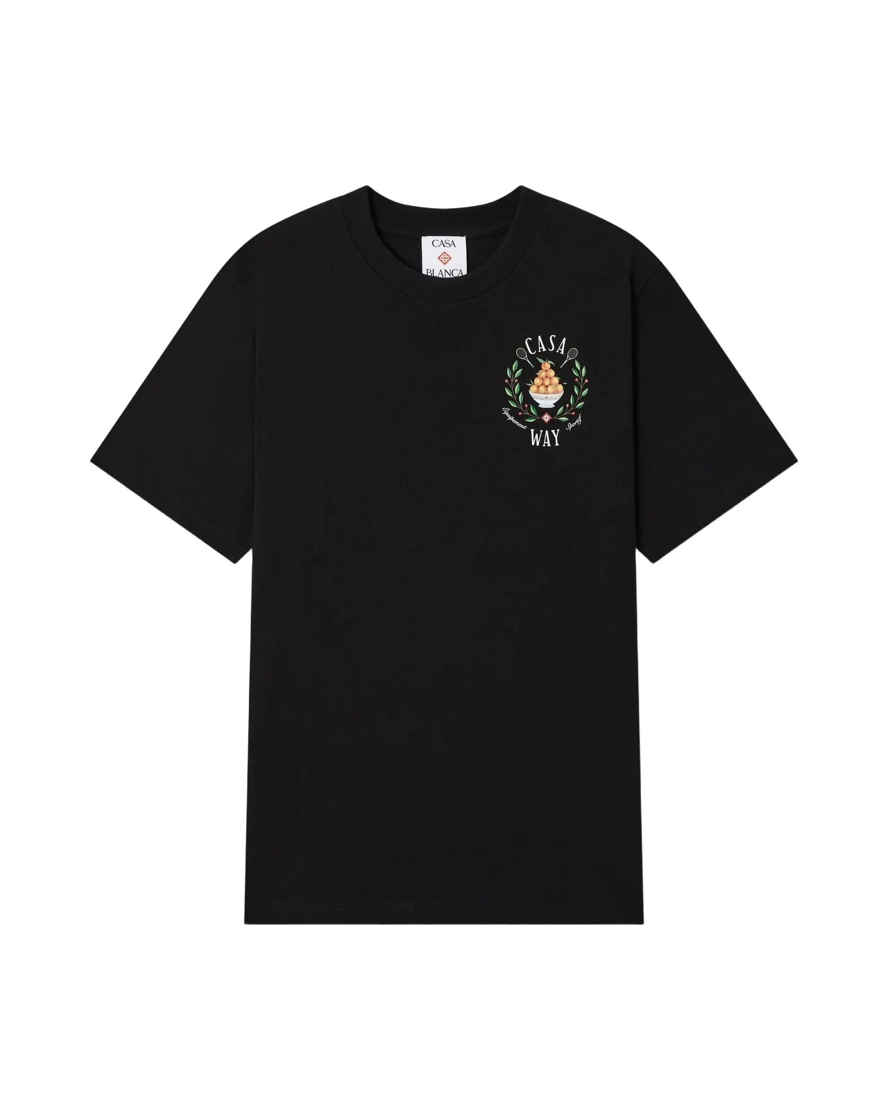 Casablanca Black Casaway Short Sleeve T-Shirt in Orange